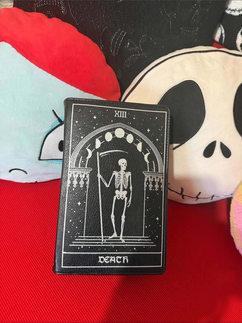 Tarot Death Card Faux Leather Wallet - Black & White